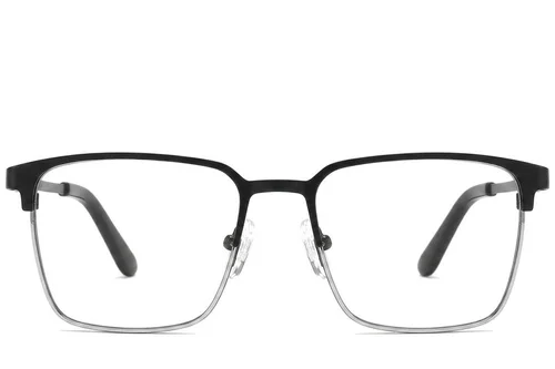 Lunettes rectangulaires en métal noir #BS2425-1152