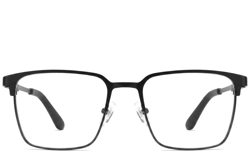 Occhiali rettangolari in metallo nero #BS2425-1153