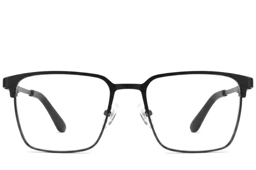 Lunettes rectangulaires en métal noir #BS2425-1153