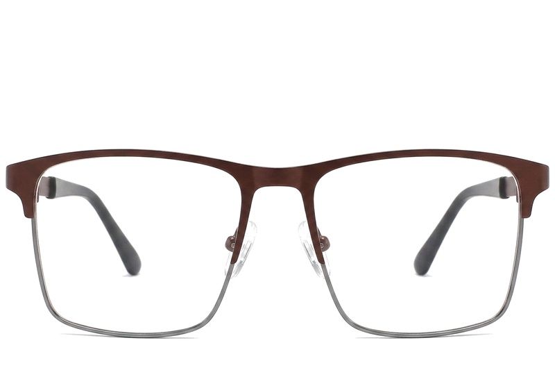 Rectangular Brown Metal Glasses #BS2425-1154