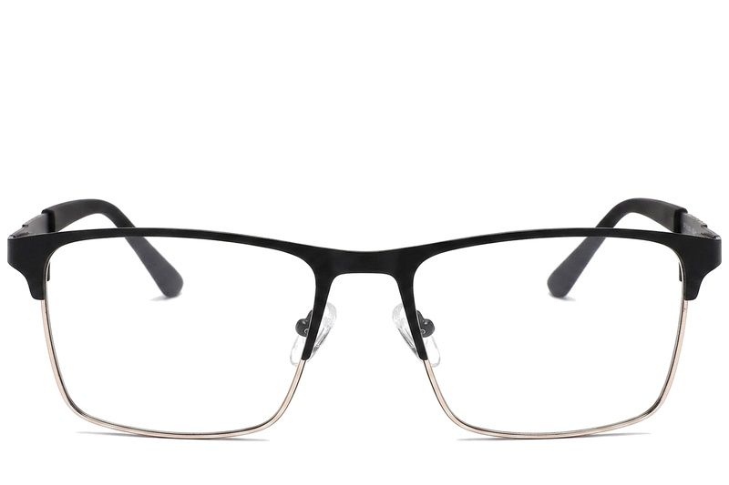 Gafas rectangulares de metal negro #BS2425-1155