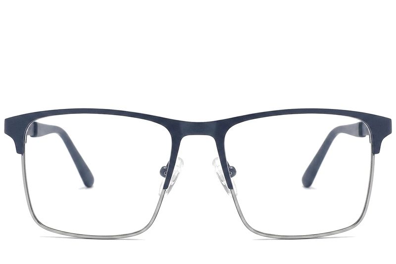Rectangular Blue Metal Glasses #BS2425-1156