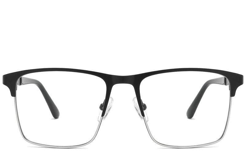 Rectangular Black Metal Glasses #BS2425-1157