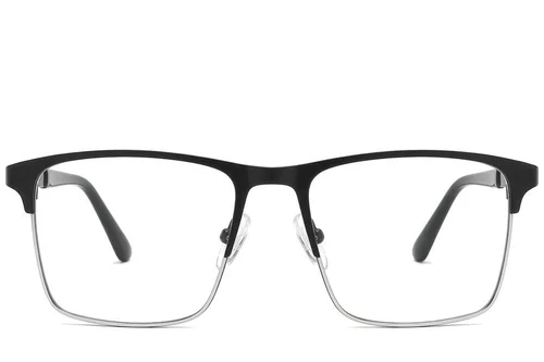Lunettes rectangulaires en métal noir #BS2425-1157
