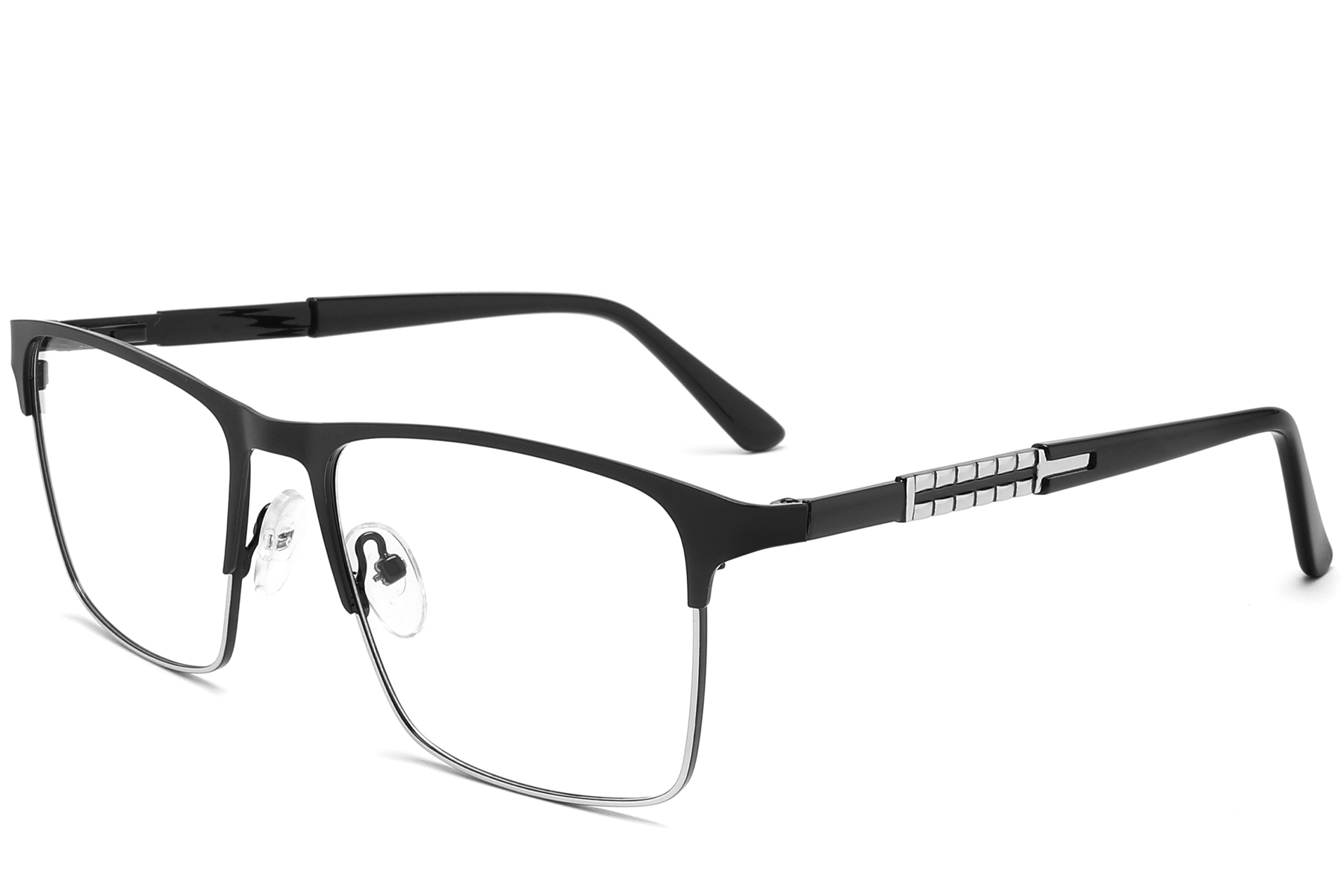Rectangular Black Metal Glasses #BS2425-1157