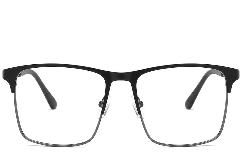 Occhiali rettangolari in metallo nero #BS2425-1158