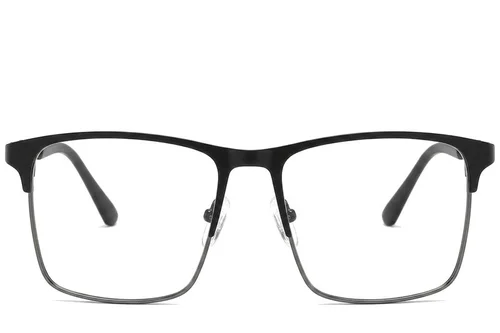 Rectangular Black Metal Glasses #BS2425-1158