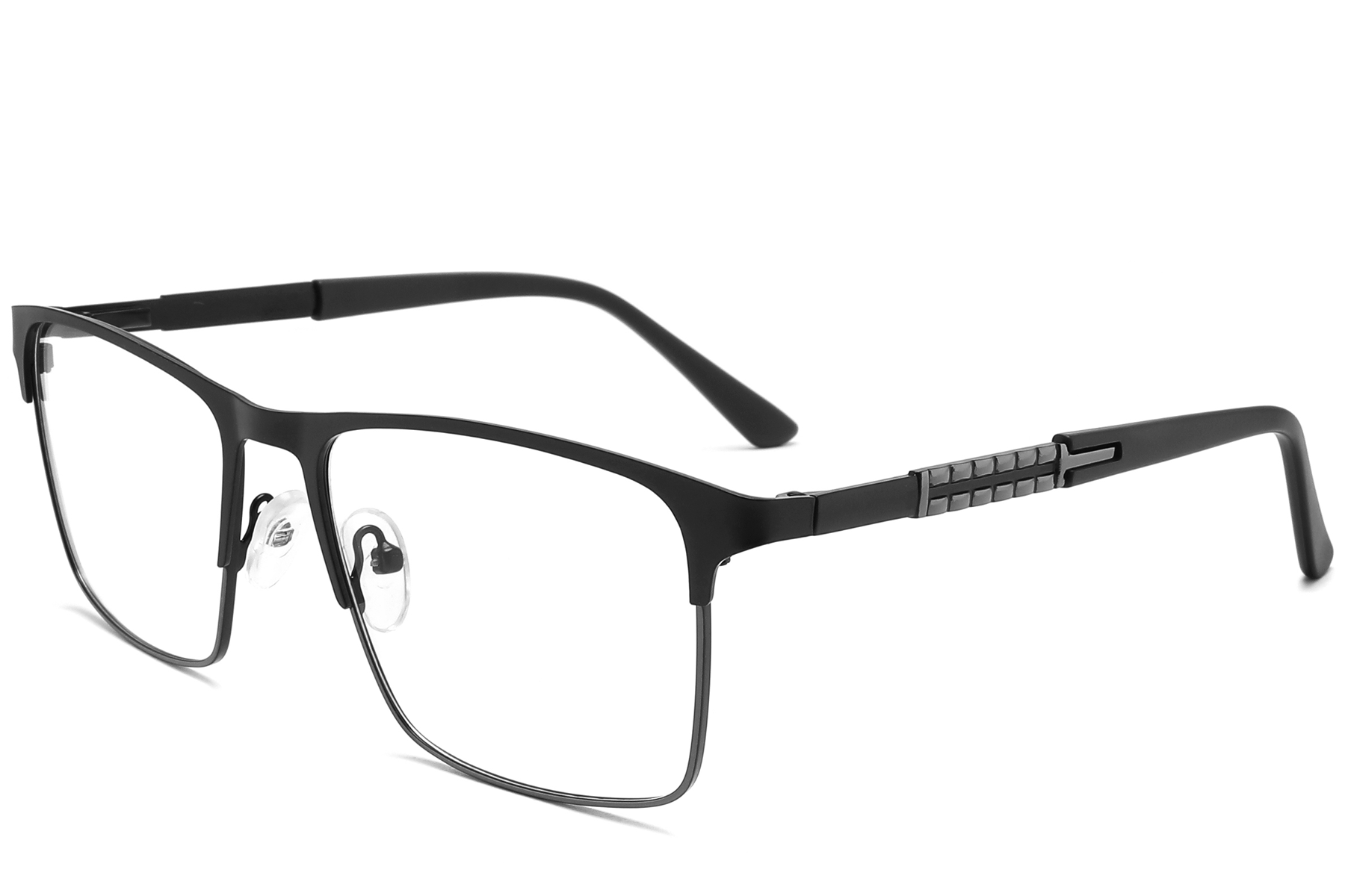 Rectangular Black Metal Glasses #BS2425-1158