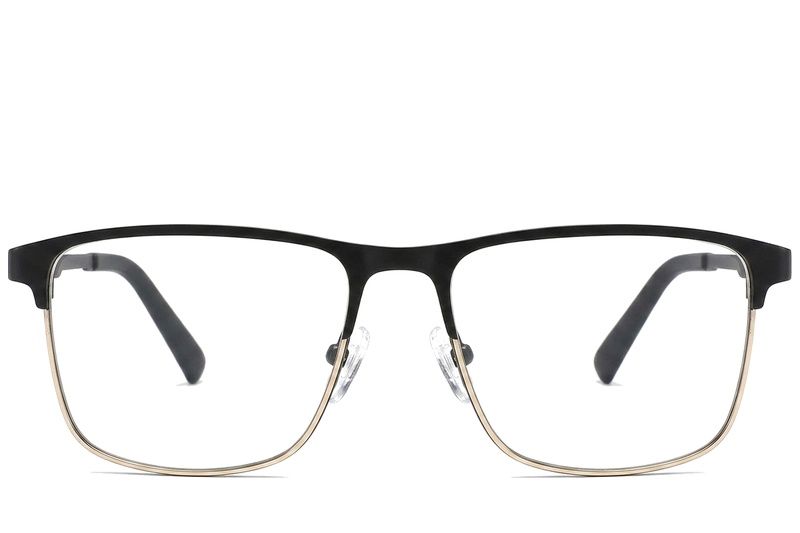 Gafas rectangulares de metal negro #BS2425-1160