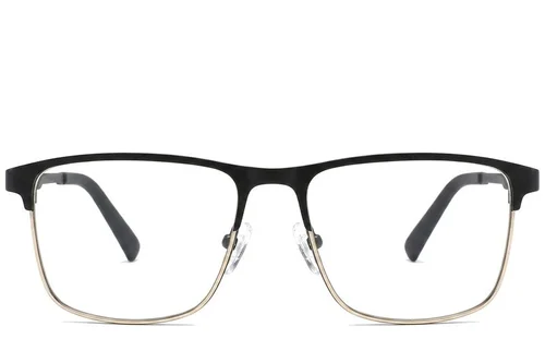 Lunettes rectangulaires en métal noir #BS2425-1160