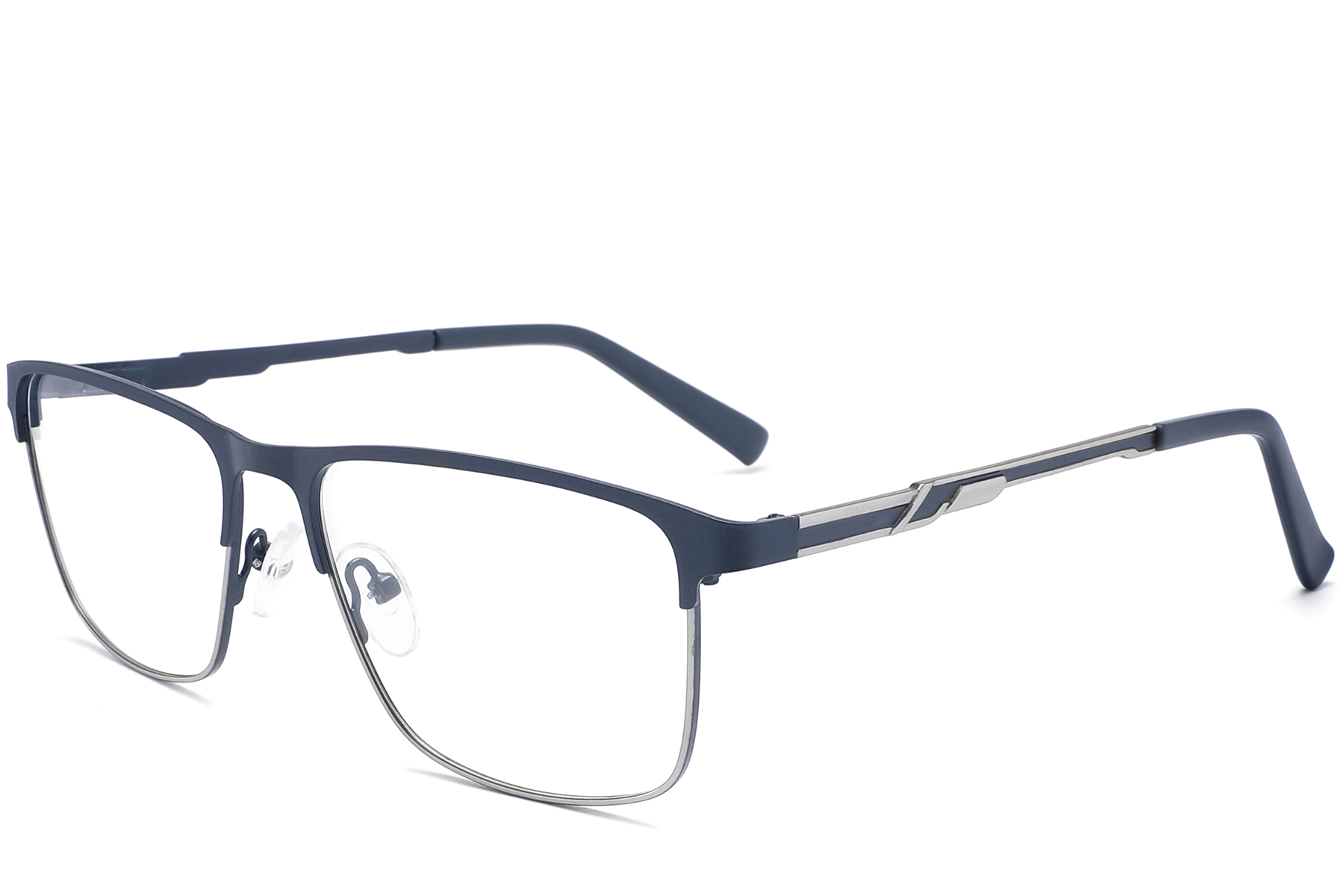 Rectangular Blue Metal Glasses #BS2425-1161