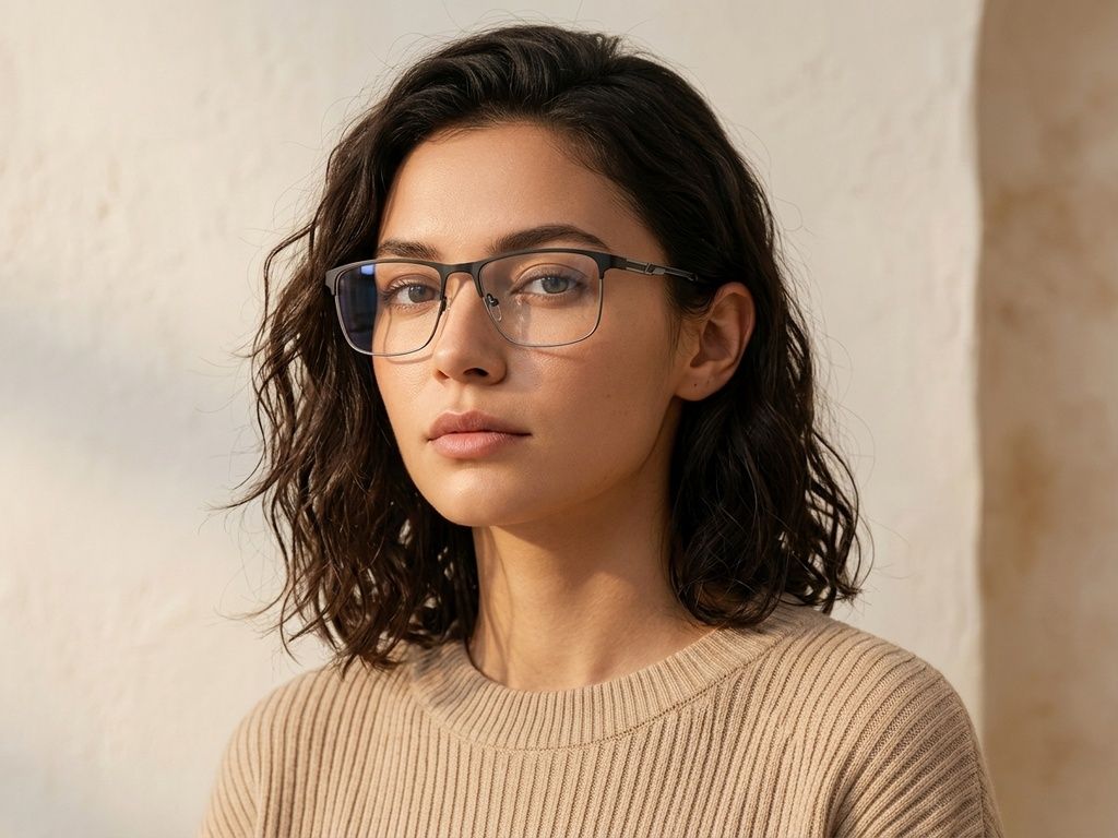 Rectangular Black Metal Glasses #BS2425-1163