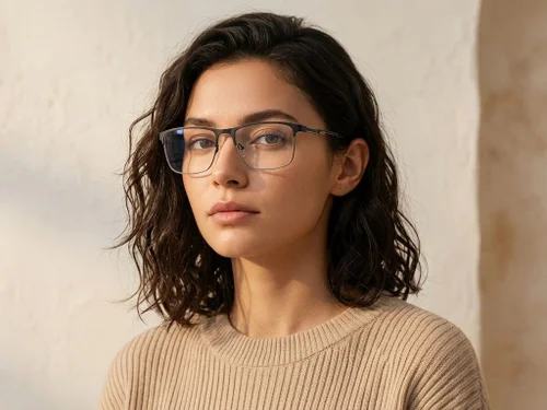 Lunettes rectangulaires en métal noir #BS2425-1163