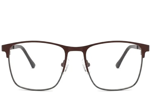 Rectangular Brown Metal Glasses #BS2425-1164
