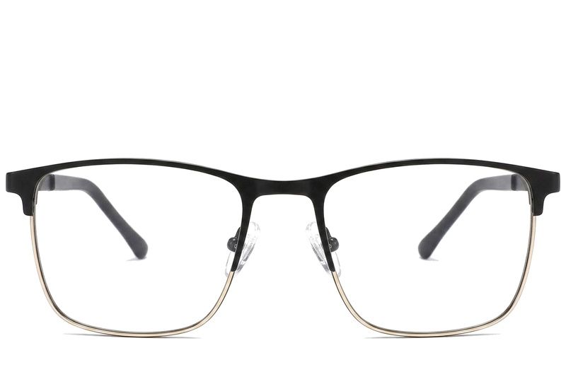 Gafas rectangulares de metal negro #BS2425-1165