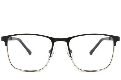 Lunettes rectangulaires en métal noir #BS2425-1165