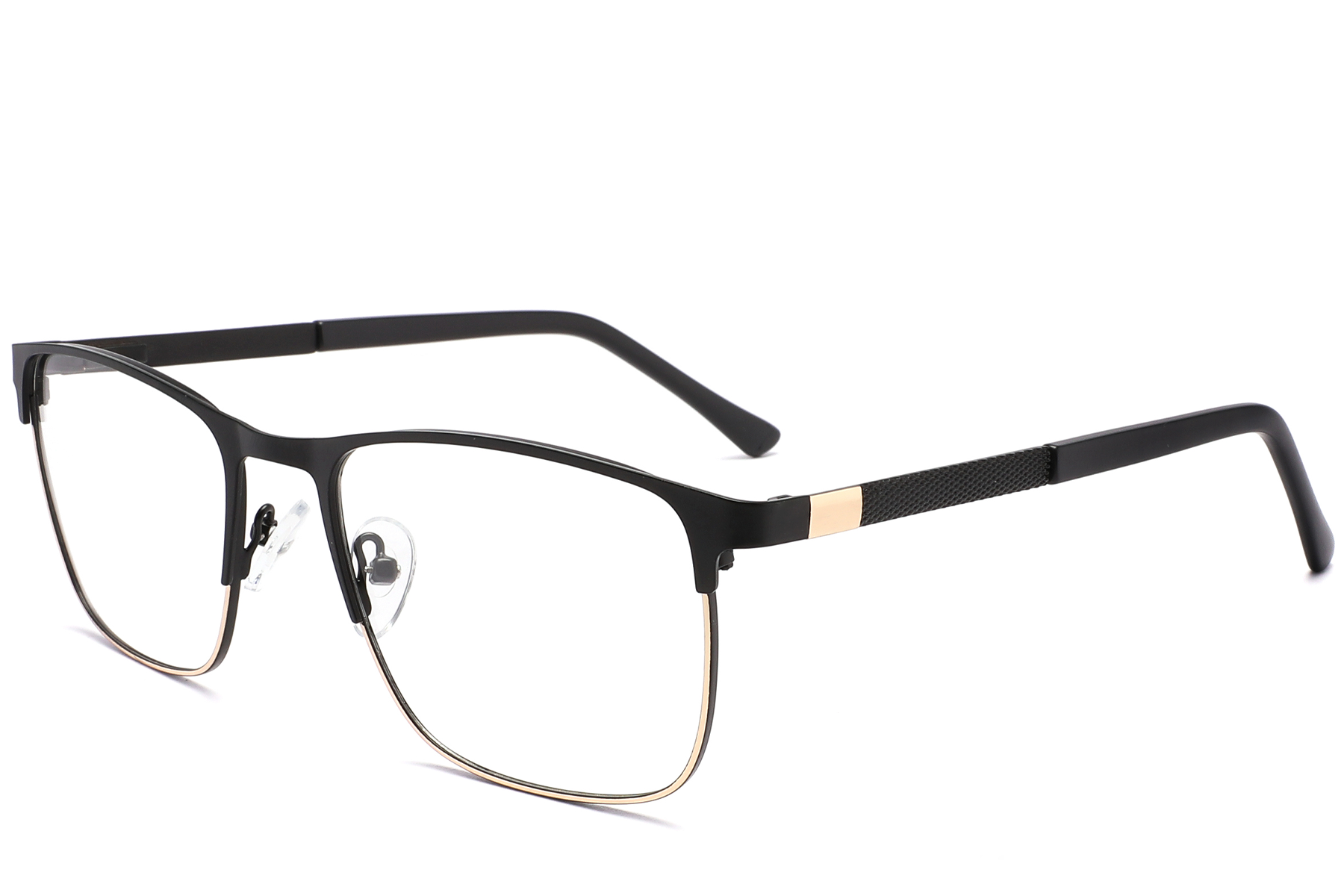 Rectangular Black Metal Glasses #BS2425-1165