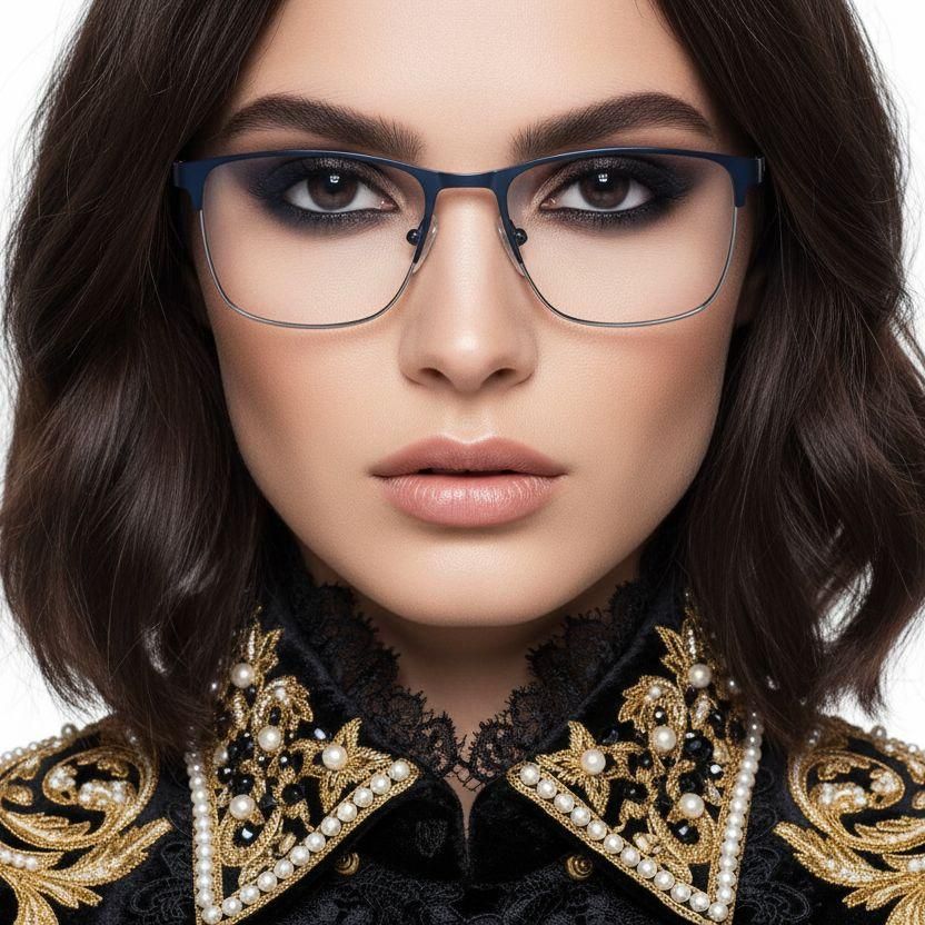 Bicchieri rettangolari in metallo blu #BS2425-1166