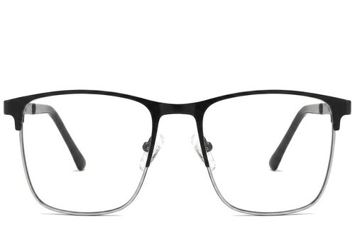 Lunettes rectangulaires en métal noir #BS2425-1167