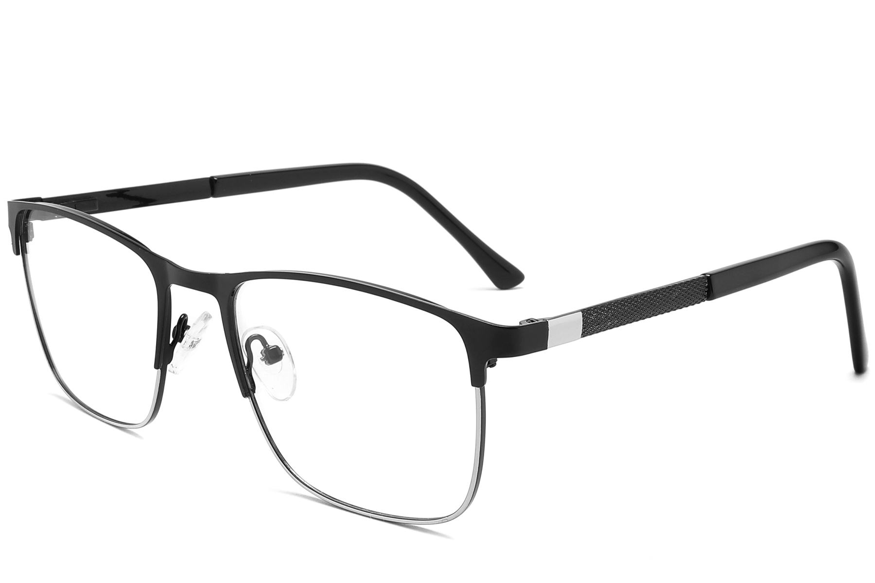 Rectangular Black Metal Glasses #BS2425-1167