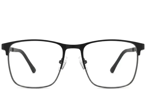 Lunettes rectangulaires en métal noir #BS2425-1168