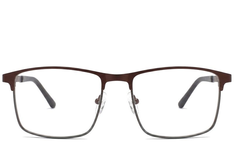 Rectangular Brown Metal Glasses #BS2425-1169