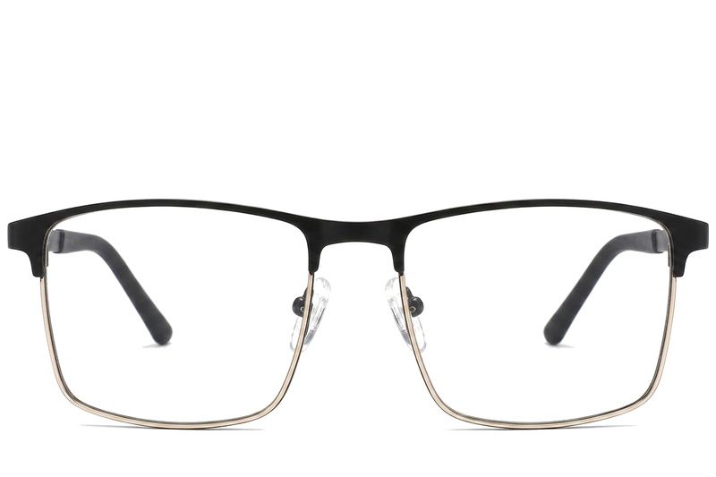 Rectangular Black Metal Glasses #BS2425-1170
