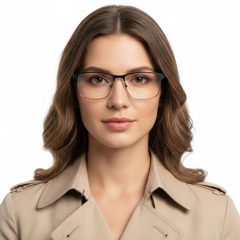 Rectangular Black Metal Glasses #BS2425-1170