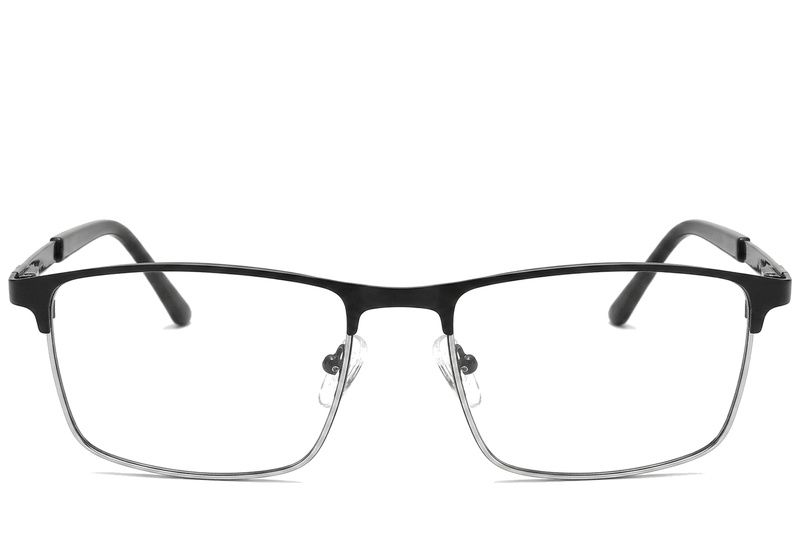 Lunettes rectangulaires en métal noir #BS2425-1172