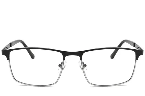 Lunettes rectangulaires en métal noir #BS2425-1172