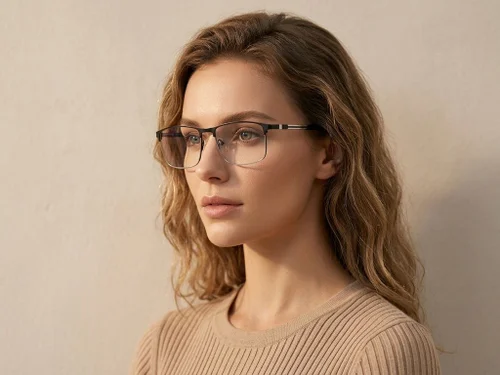 Lunettes rectangulaires en métal noir #BS2425-1172