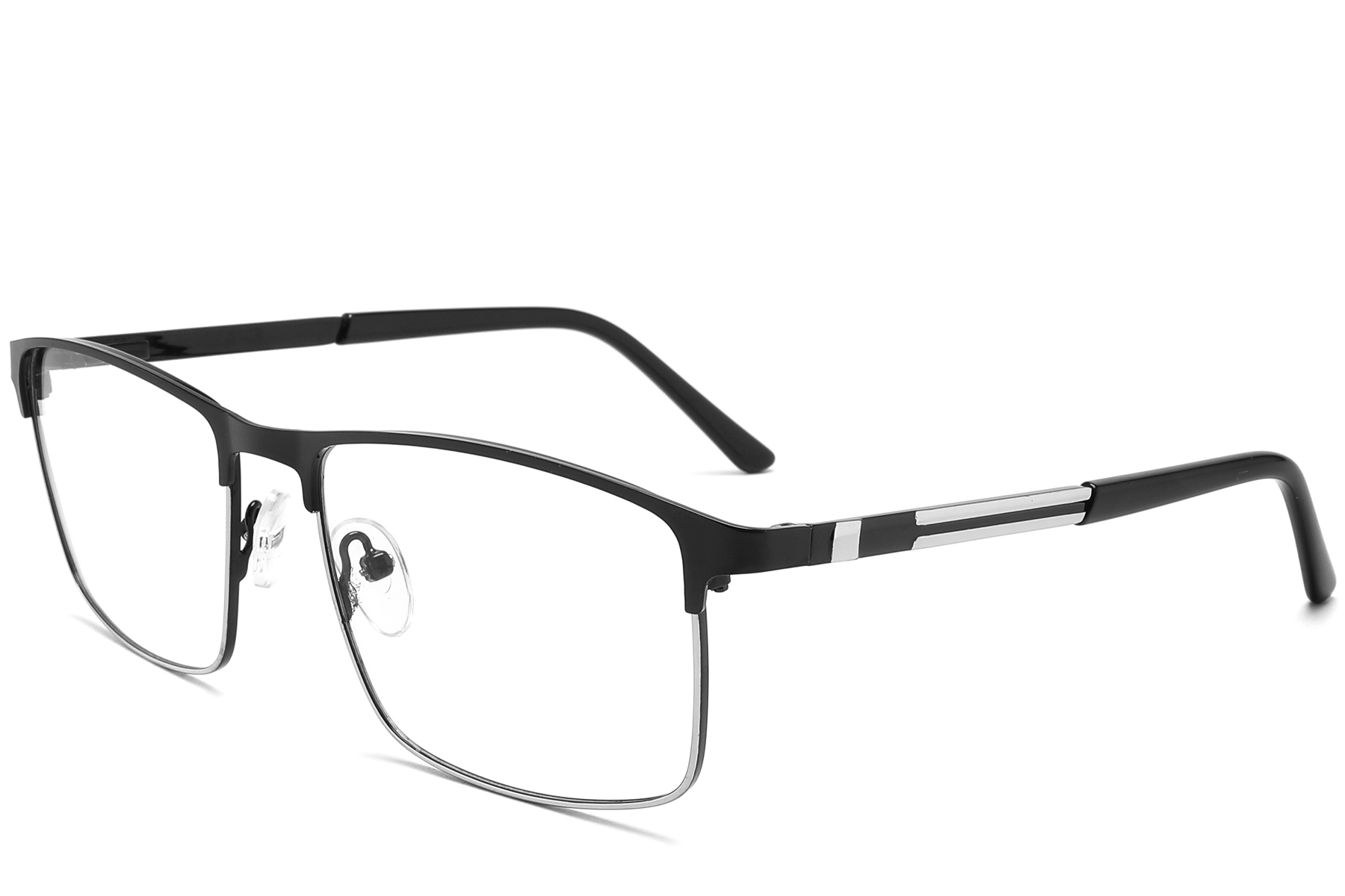 Gafas rectangulares de metal negro #BS2425-1172