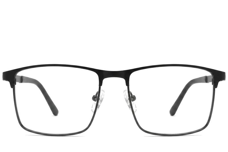 Rectangular Black Metal Glasses #BS2425-1173