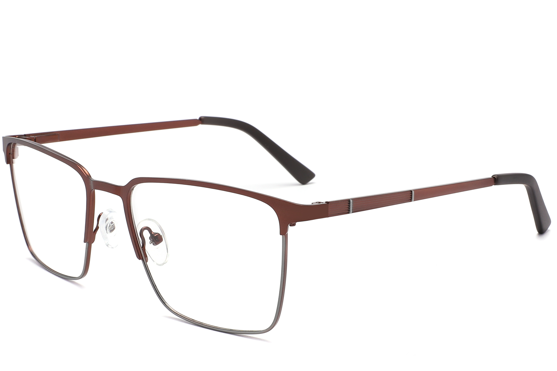 Rectangular Brown Metal Glasses #BS2425-1174