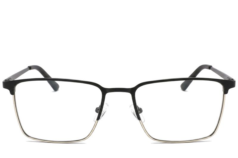 Rectangular Black Metal Glasses #BS2425-1175