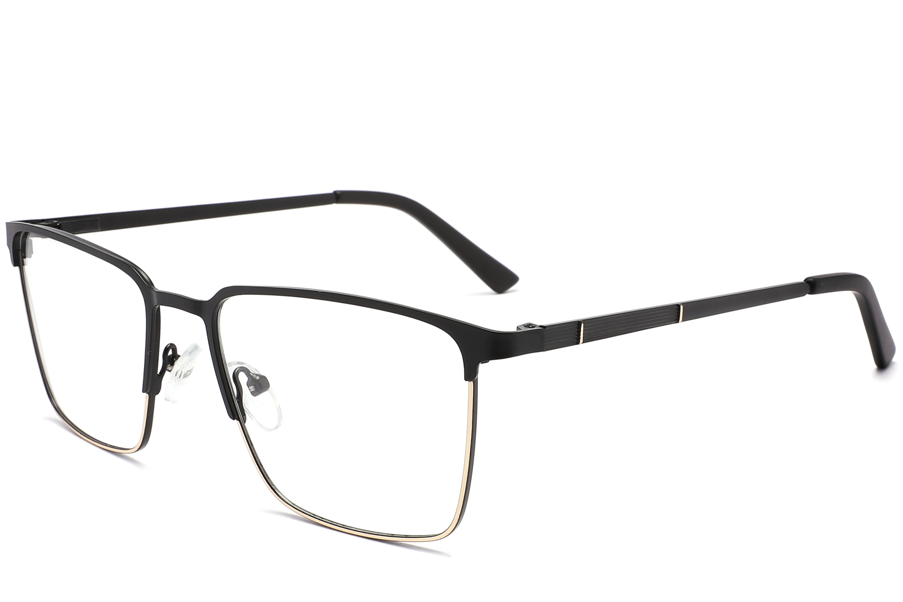Rectangular Black Metal Glasses #BS2425-1175