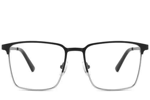 Lunettes rectangulaires en métal noir #BS2425-1177