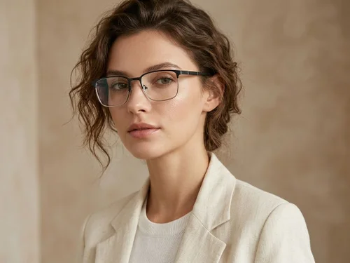 Lunettes rectangulaires en métal noir #BS2425-1177