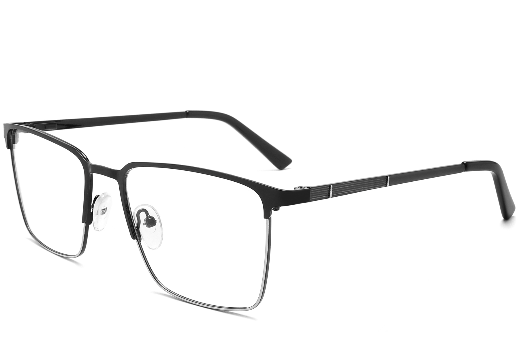 Rectangular Black Metal Glasses #BS2425-1177