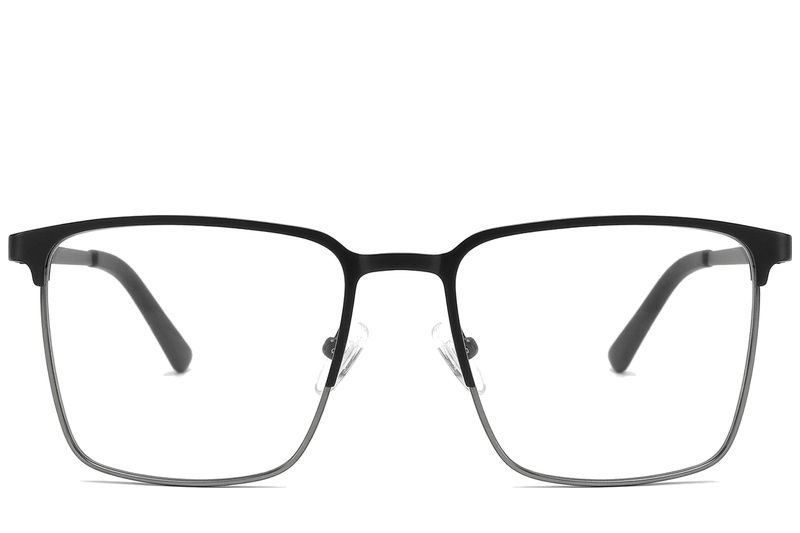 Gafas rectangulares de metal negro #BS2425-1178