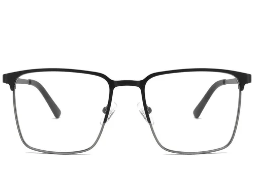 Lunettes rectangulaires en métal noir #BS2425-1178