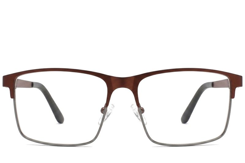 Rectangular Brown Metal Glasses #BS2425-1179