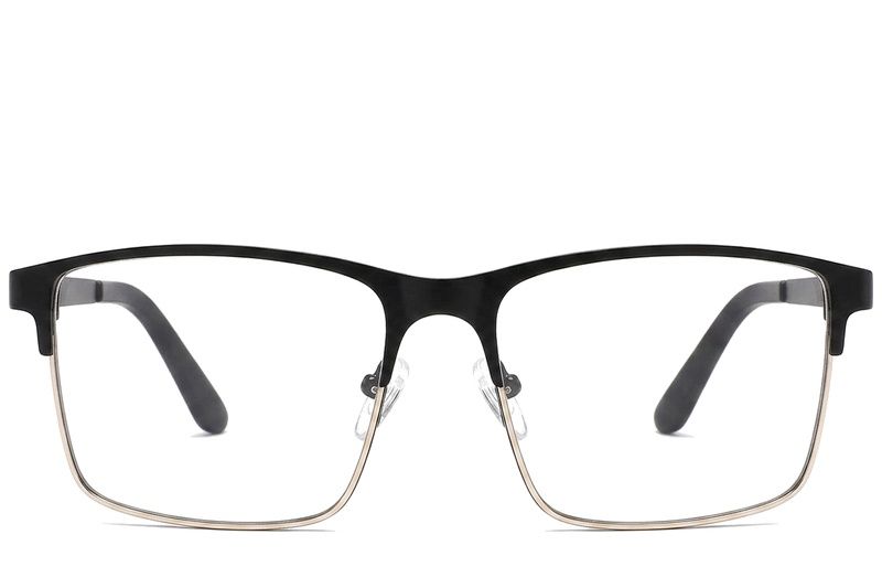 Gafas rectangulares de metal negro #BS2425-1180