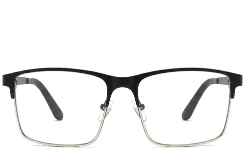 Rectangular Black Metal Glasses #BS2425-1180