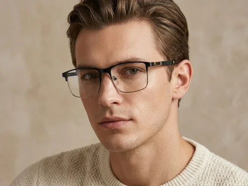 Rectangular Black Metal Glasses #BS2425-1180