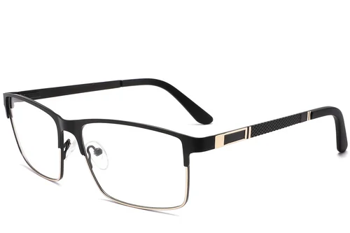 Lunettes rectangulaires en métal noir #BS2425-1180