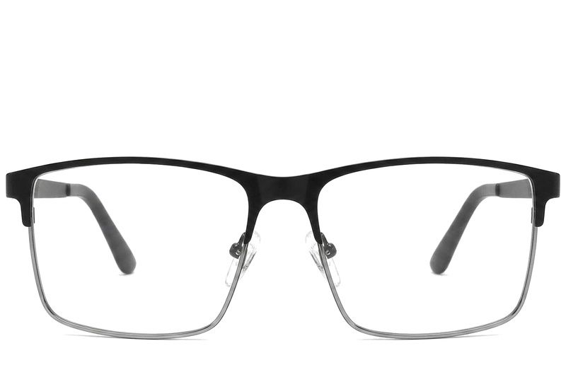 Gafas rectangulares de metal negro #BS2425-1182