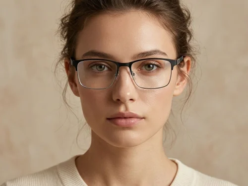 Lunettes rectangulaires en métal noir #BS2425-1182