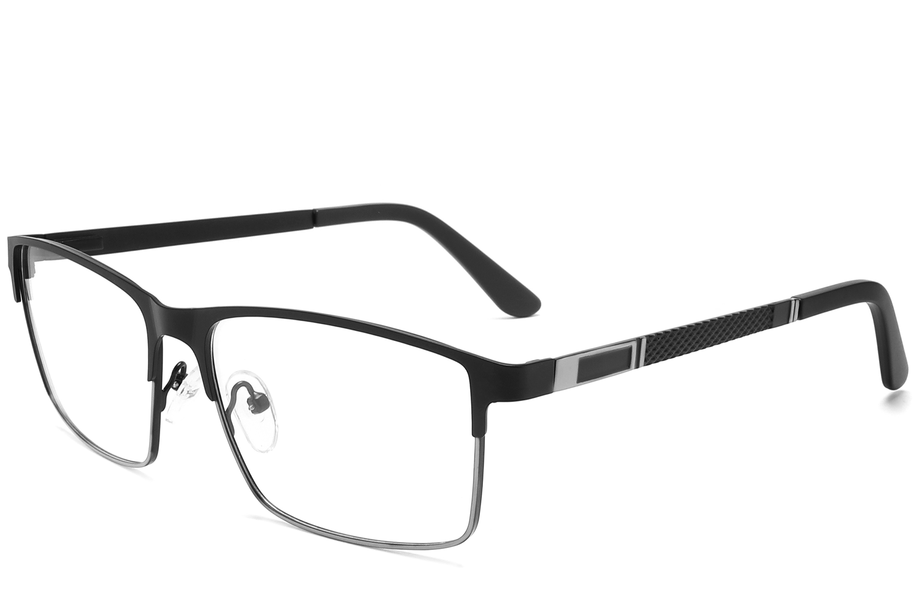 Rectangular Black Metal Glasses #BS2425-1182