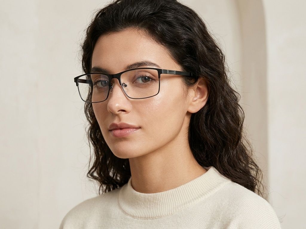 Rectangular Black Metal Glasses #BS2425-1183